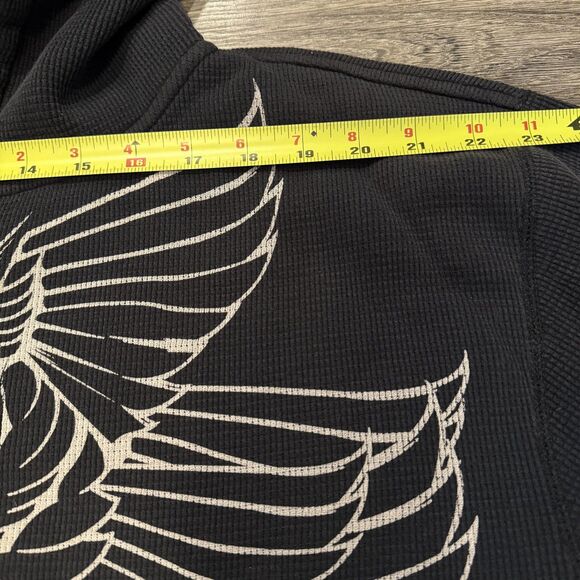 Icon Motosports Hoodie Mens XLBlack Zip Up Graphic Eagle Biker Y2K Grunge Skater - Picture 7 of 10